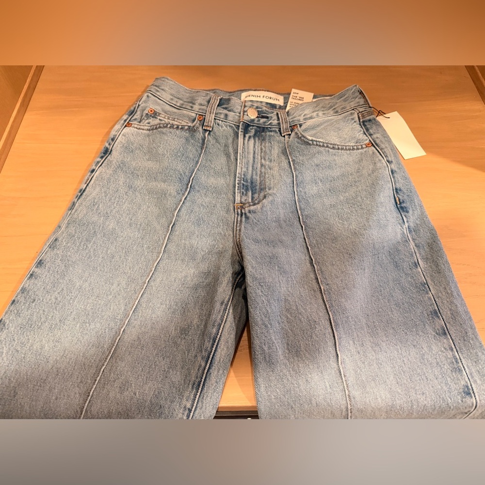 Denim Forum The 90s Tailored Light Blue High-Rise Wide Jeans NWT